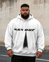 Big & Tall Men's Black & White GET OUT Graffiti-Print Hoodie